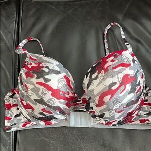 Stylish Red and Gray Women's Bra